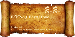 Révay Rozalinda névjegykártya